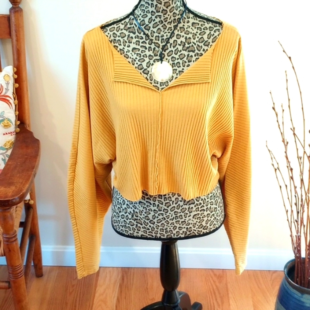 Urban Outfitters Junior's Crop Top long sleeved Size: Large Color: Yellow